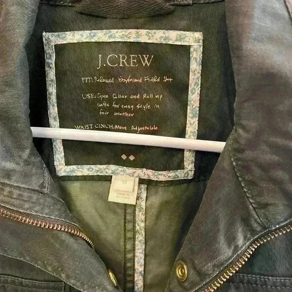 J Crew Womens XS Downtown Field Jacket Green Utility Coat - Picture 4 of 5